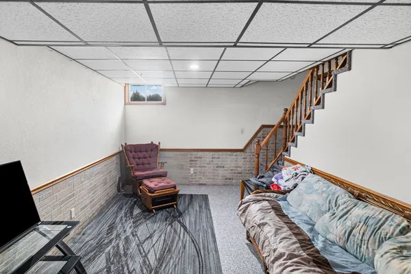 a view of an ocean and a houses