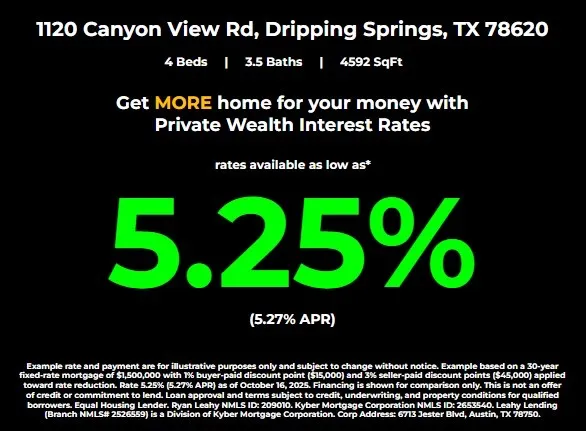 $2,099,000 | 1120 Canyon View Road, Dripping Springs, TX 78620