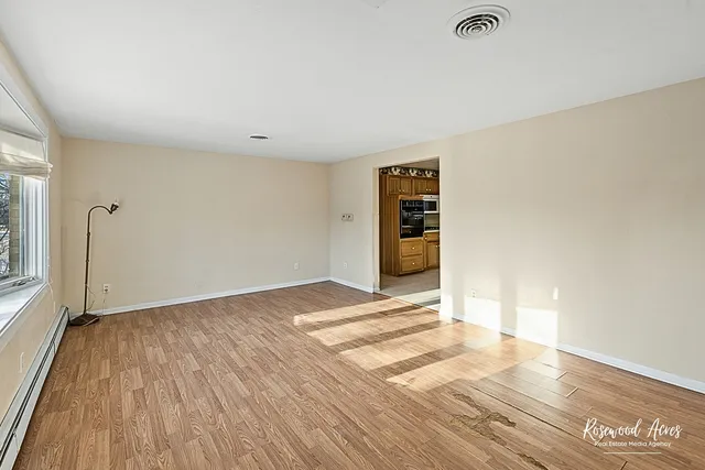 a view of a livingroom with a dresser