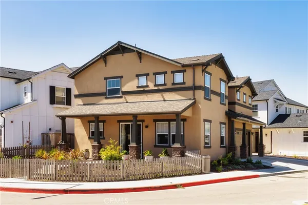 a front view of multiple houses