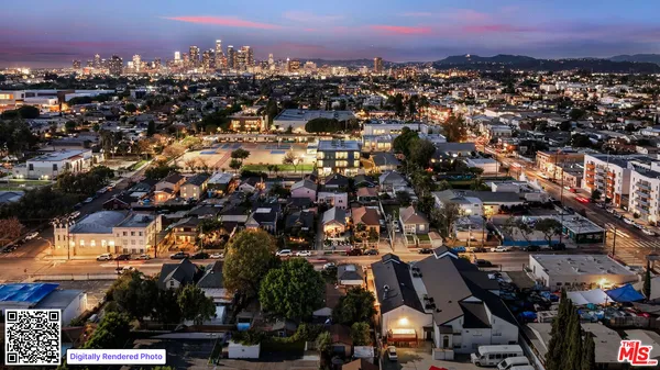 an aerial view of a city