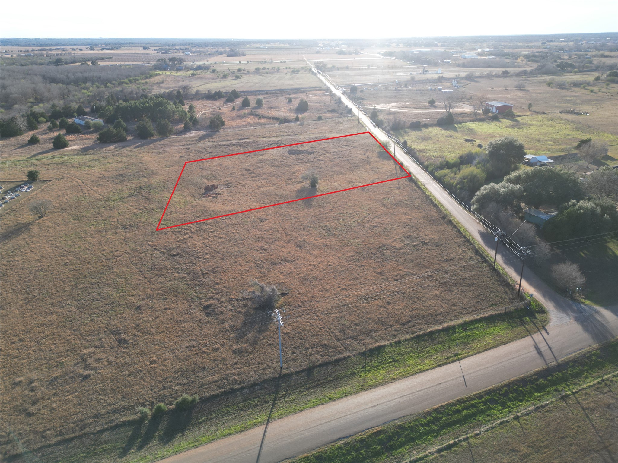 Tbd Trinity School Road La Grange, TX 78945 - Photo 4 of 9 Aerial view of sparsely populated area with property parcel outlined