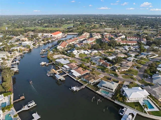 a view of a lake with a house