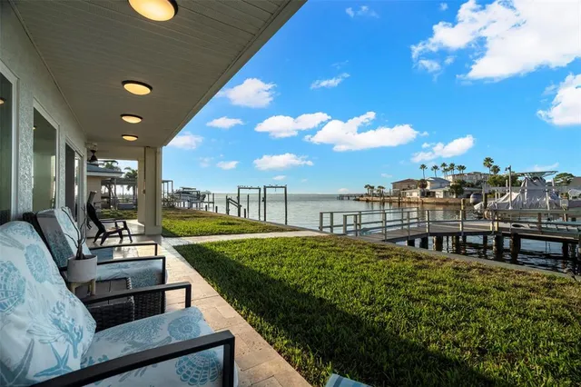 a view of a balcony with city view
