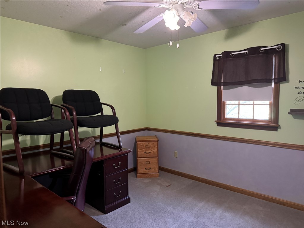 2812 Tabor Ridge Road Northeast Mineral City, OH 44656 - Photo 13 of 23 Carpeted home office featuring ceiling fan