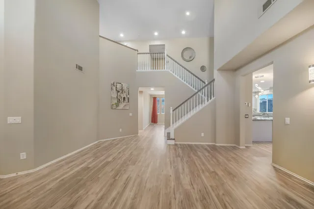 a view of entryway with wooden floor