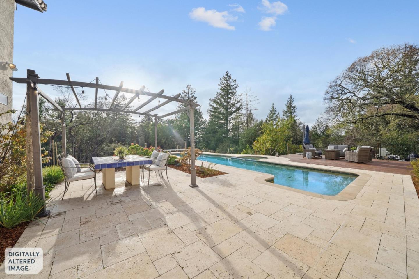 600 Ridge Top Road Los Gatos, CA 95033 - Photo 61 of 81 a view of a swimming pool with a patio and a yard