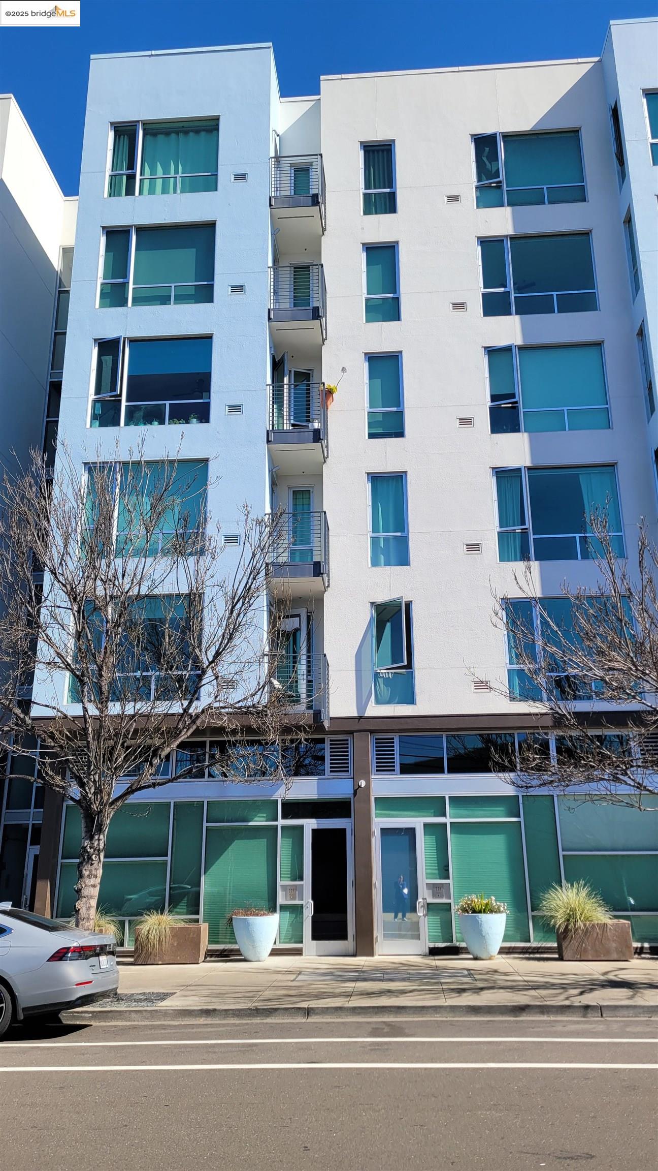 a view of a building and a windows