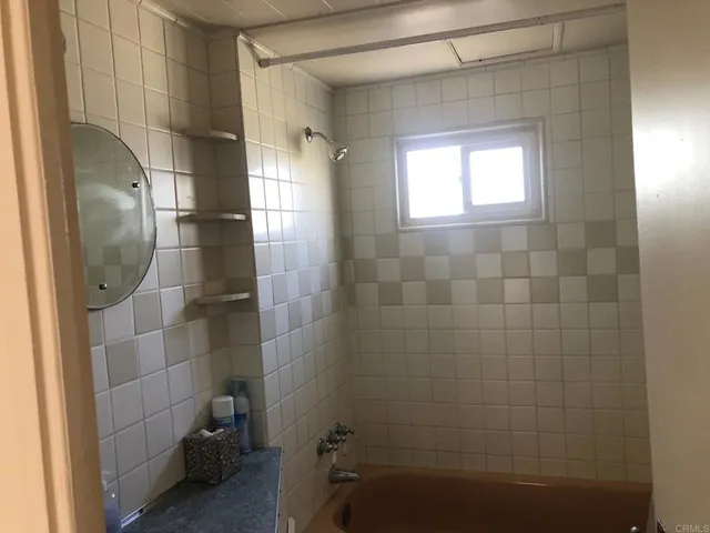 a bathroom with a window