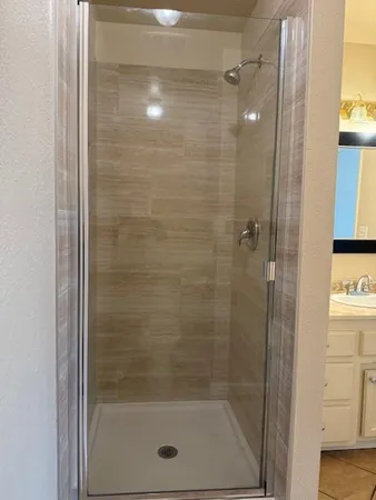 a bathroom with a shower