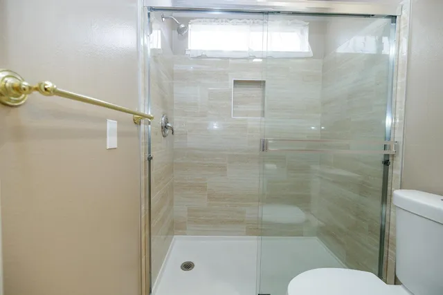 a bathroom with a shower