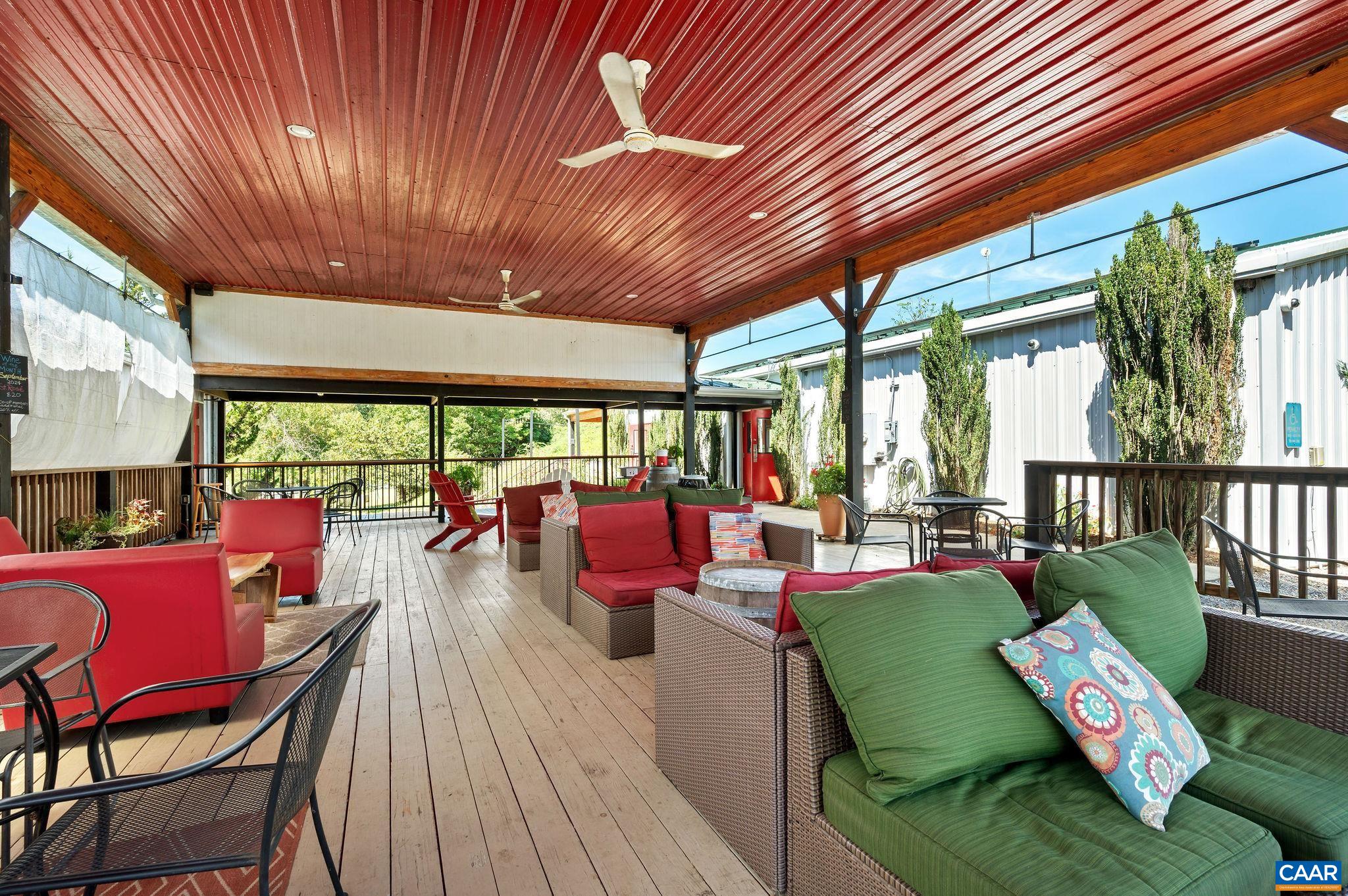 9175 Batesville Road Afton, VA 22920 - Photo 62 of 74 Covered outdoor deck is the perfect spot to serve a glass of wine and to listen to live music.