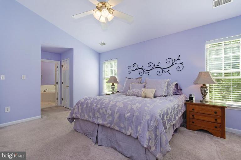 46815 Willowood Place Sterling, VA 20165 - Photo 16 of 22 a bedroom with a bed and a chandelier
