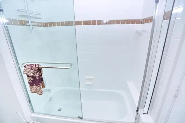 a bathroom with a shower