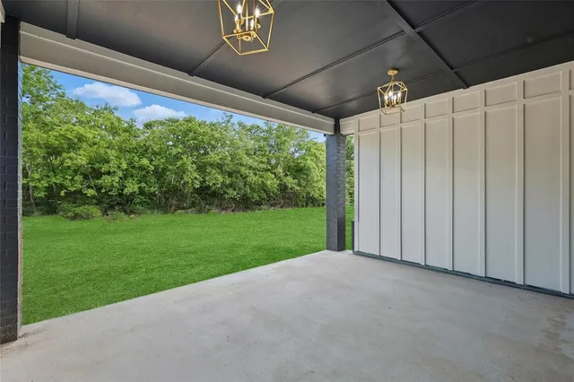 a view of a yard with porch