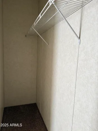 a view of small space with empty racks