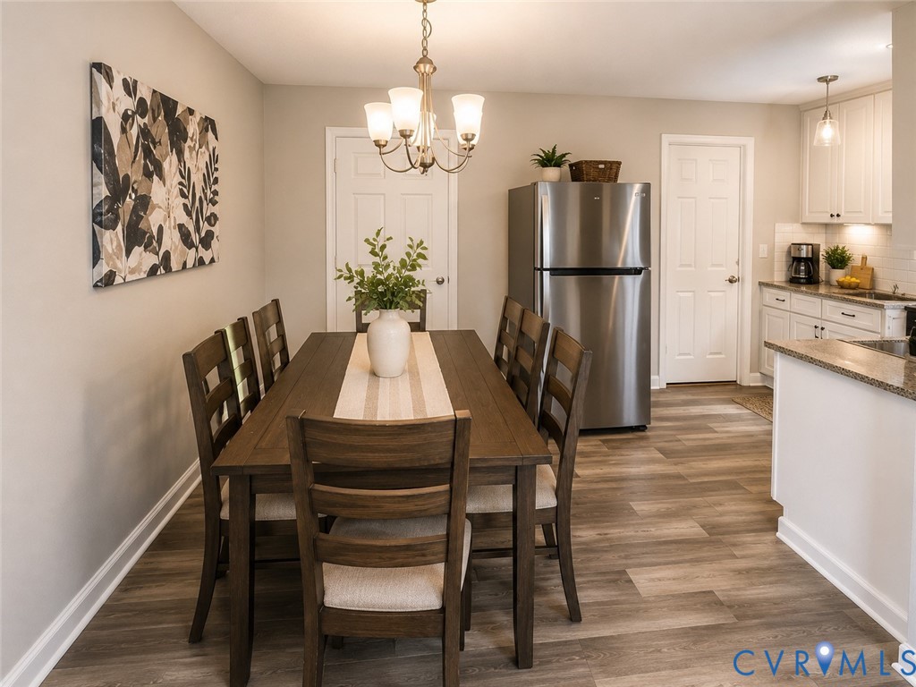 6316 Derwent Road Richmond, VA 23225 - Photo 4 of 10 Dining area featuring wood-finish flooring, a whit