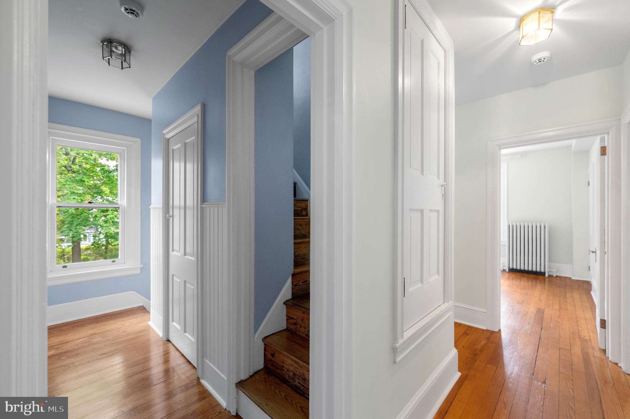 823 King Of Prussia Road Radnor, PA 19087 - Photo 52 of 71 a view of a hallway with wooden floor and staircase