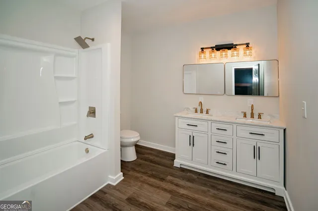 view of a mirror with a bench