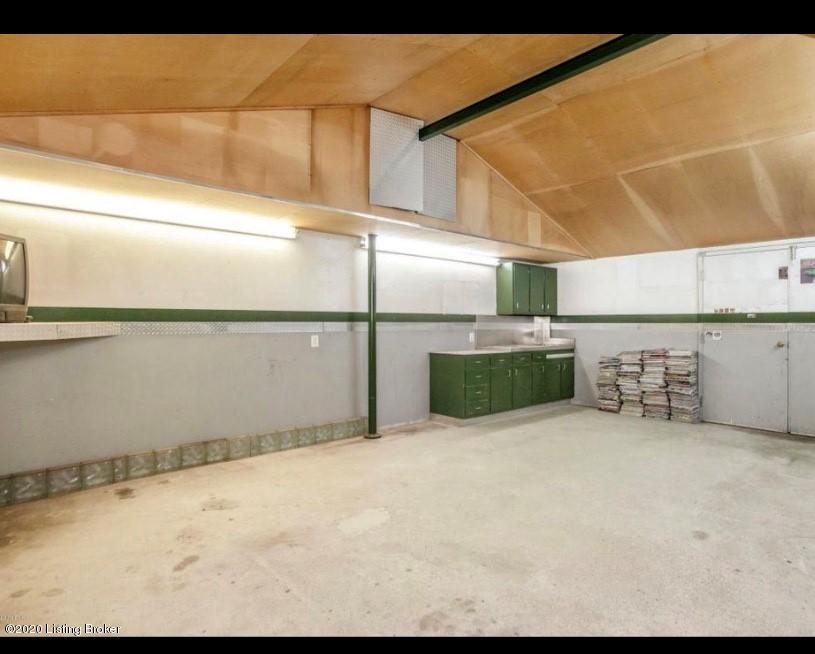 Huge interior of garage
