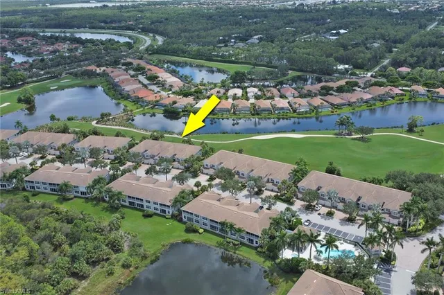 an aerial view of a house with a garden