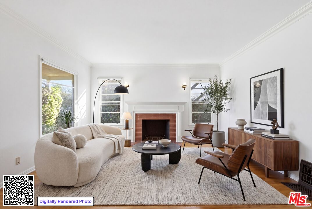 1019 Pine Street Santa Monica, CA 90405 - Photo 2 of 36 a living room with furniture and a fireplace