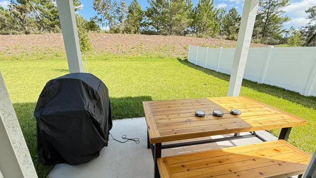 a view of a outdoor space with seating area