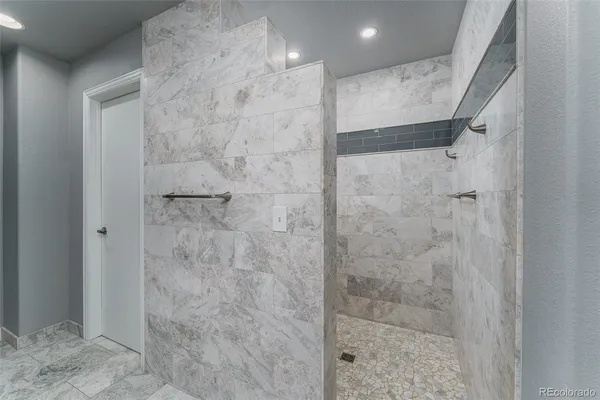 a bathroom with a shower