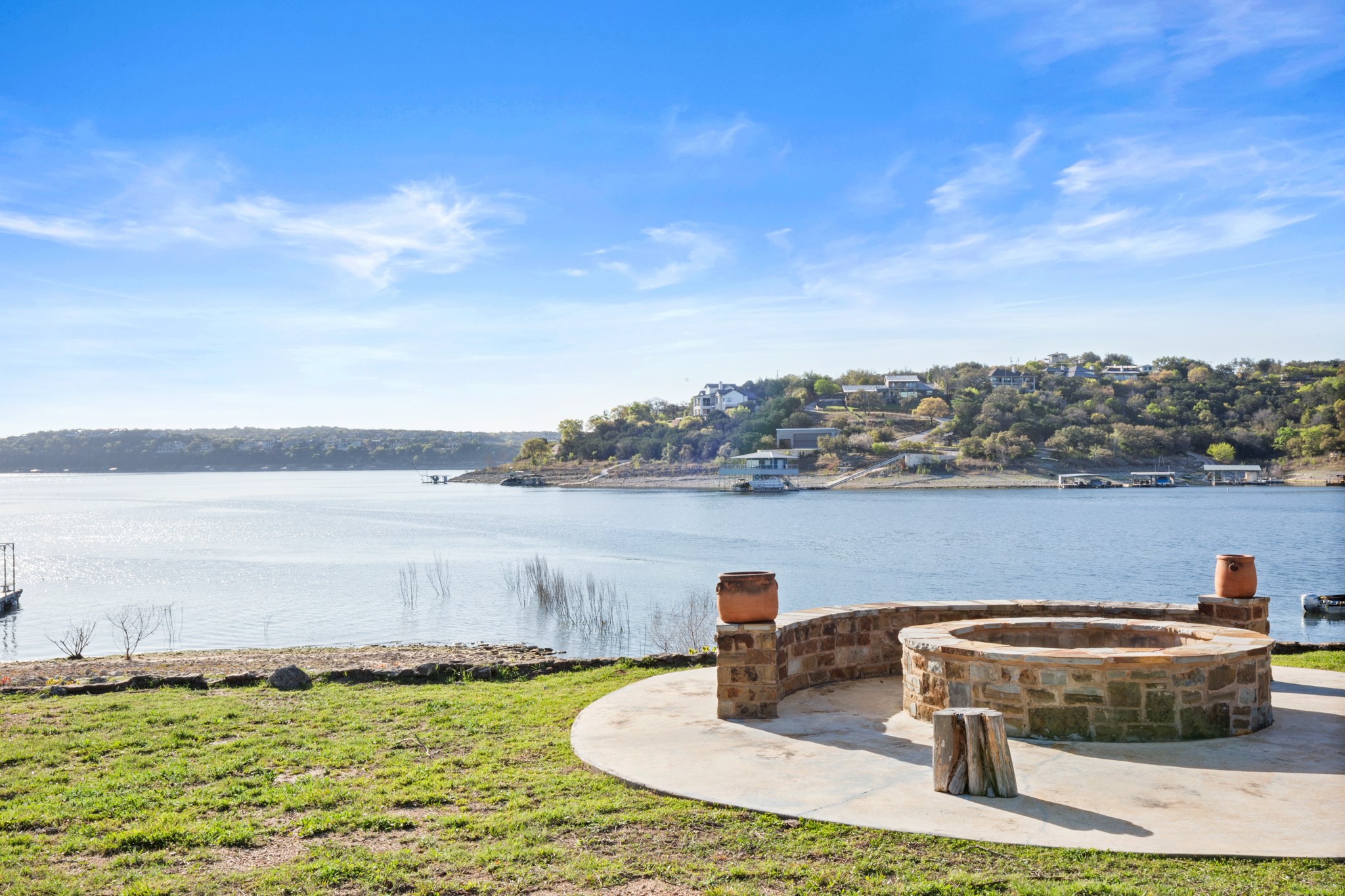 20005 Rod And Gun Club Road Spicewood, TX 78669 - Photo 33 of 39 Water view featuring an outdoor fire pit