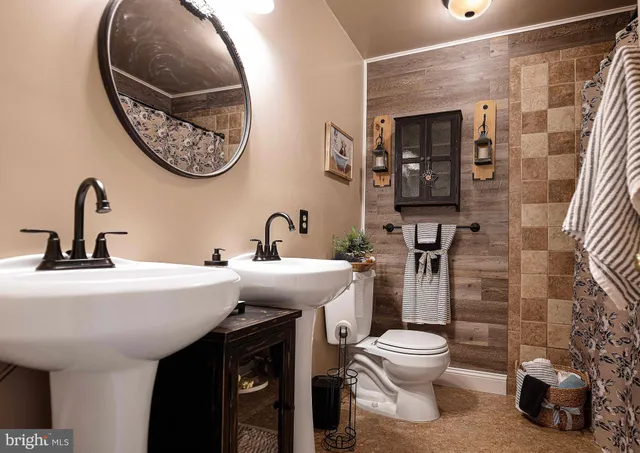 a bedroom with a bed and furniture