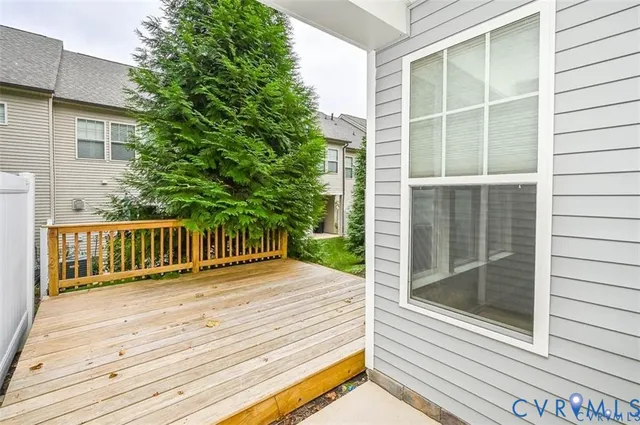 a view of a balcony with door
