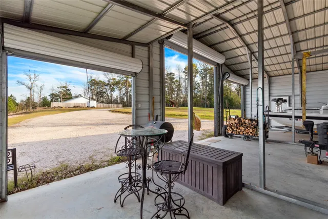 a view of an outdoor space with seating