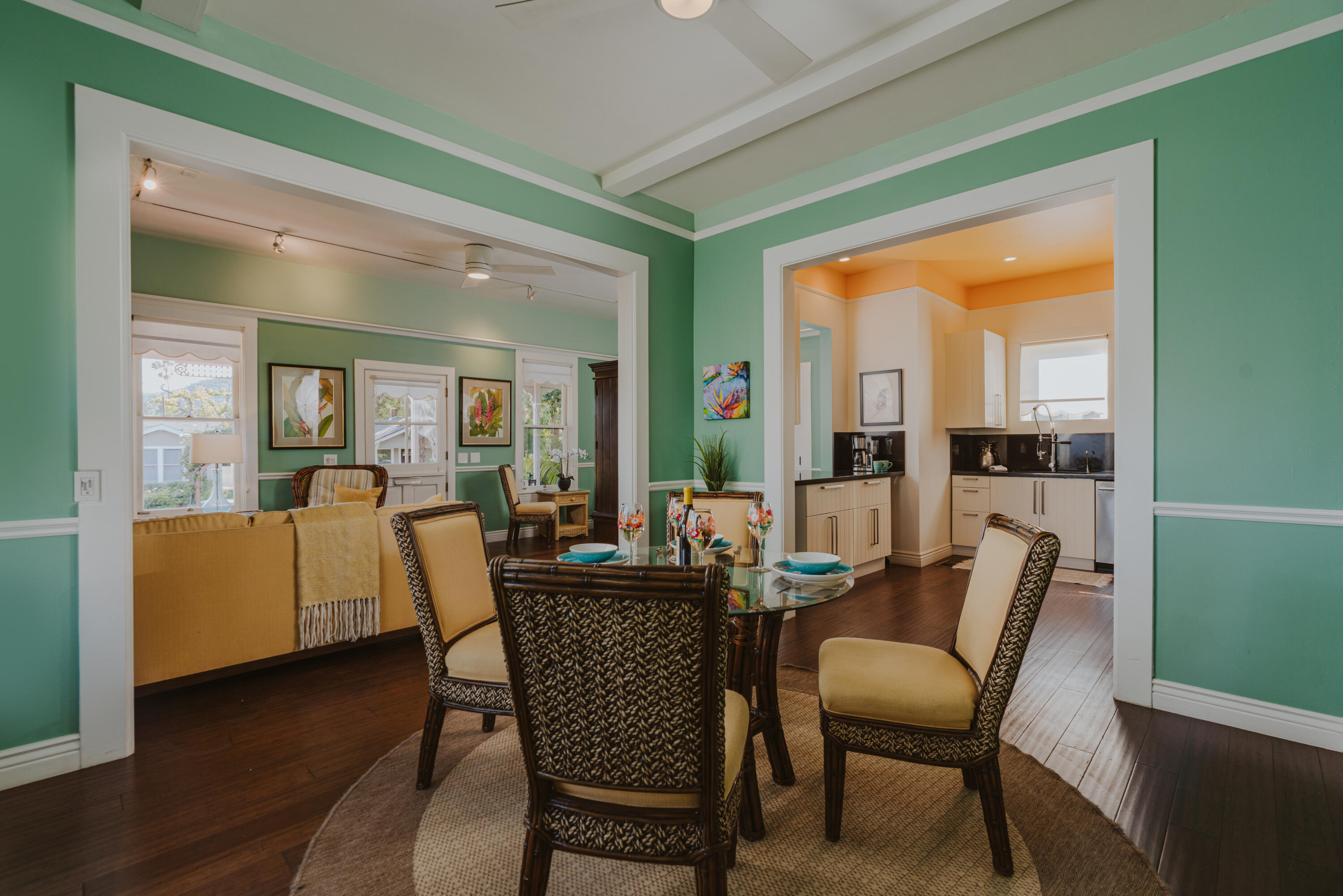 502 Brinkerhoff Avenue Santa Barbara, CA 93101 - Photo 12 of 34 a dining room with furniture and a large window