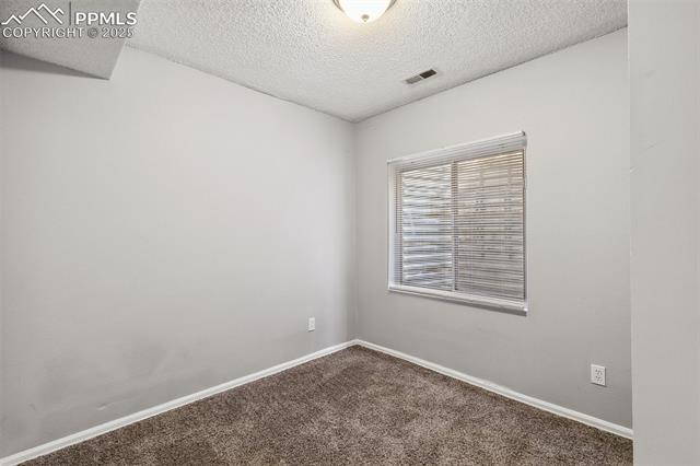 609 Wheat Field Road Fountain, CO 80817 - Photo 23 of 29 Empty room with dark carpet and a textured ceiling
