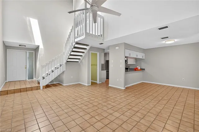 a view of an entryway with staircase