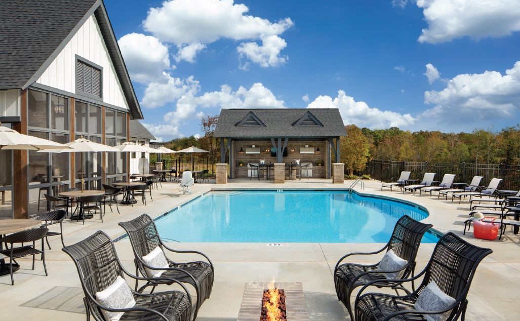 306 Tuttle Street Clemson, SC 29631 - Photo 12 of 25 Pool and outdoor kitchen at the Foothills Pavillio