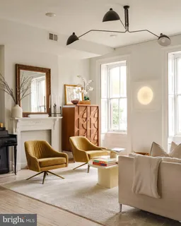 a living room with furniture