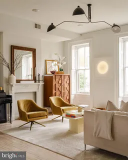 a living room with furniture