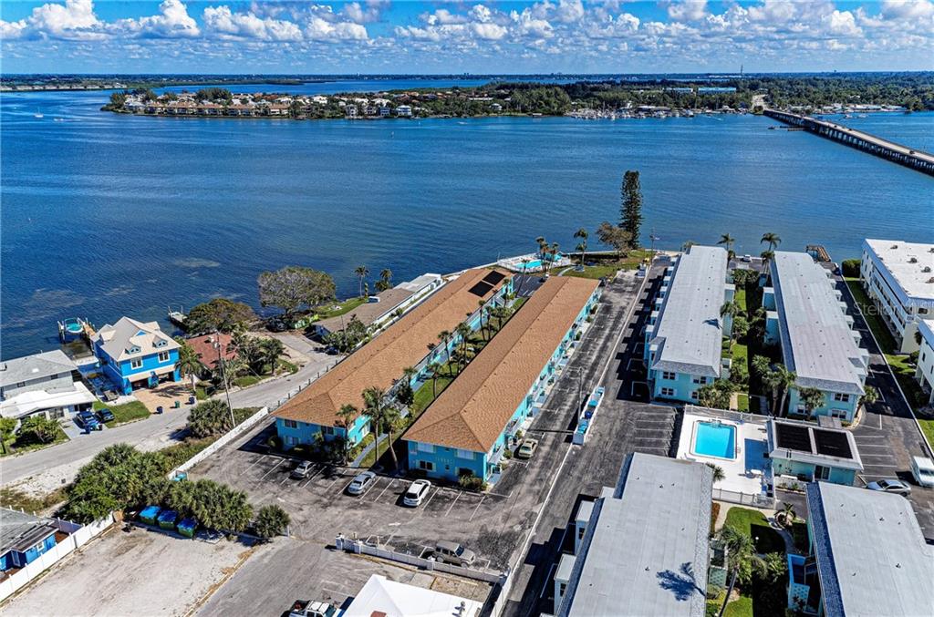 Aeriall view of Bay View Terrace, Intracoastal waterway/Bay and Cortez Bridge