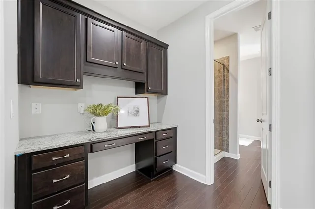 a view of a room with racks on the wall