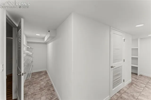 a storage room with empty racks