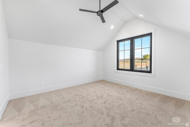 1468 South Red Cliffs Temple Lane St. George, UT 84790 - Photo 37 of 64 Additional living space with light colored carpet, a ceiling fan, and recessed lighting