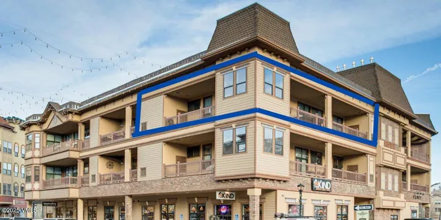 a front view of a multi story building