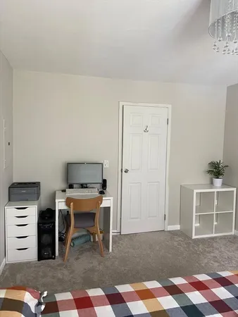 a workspace with furniture