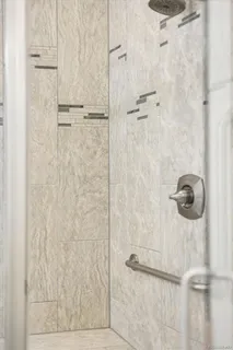 a bathroom with a shower