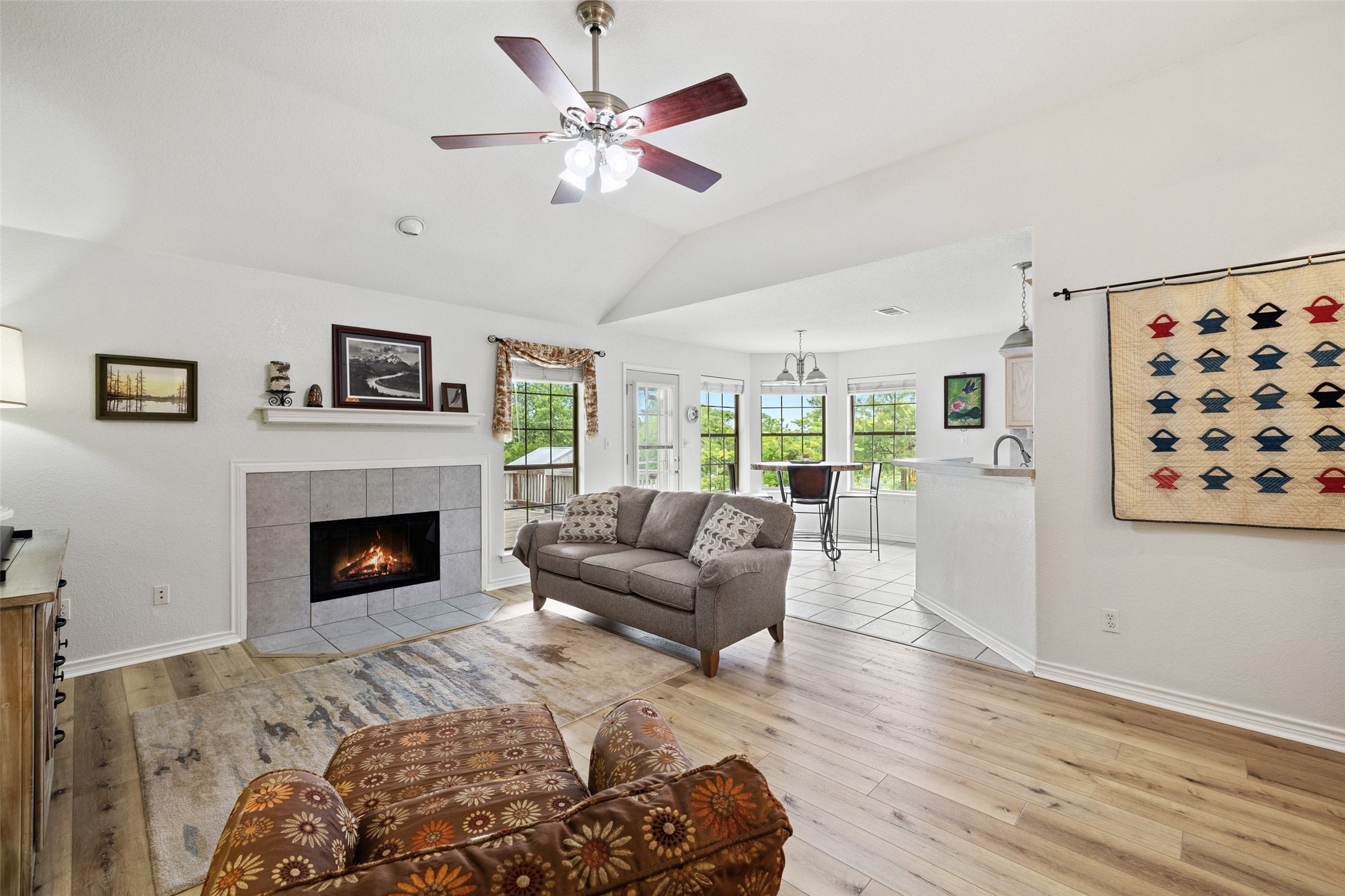 135 Barton Road San Marcos, TX 78666 - Photo 19 of 29 Living room with a cozy fireplace