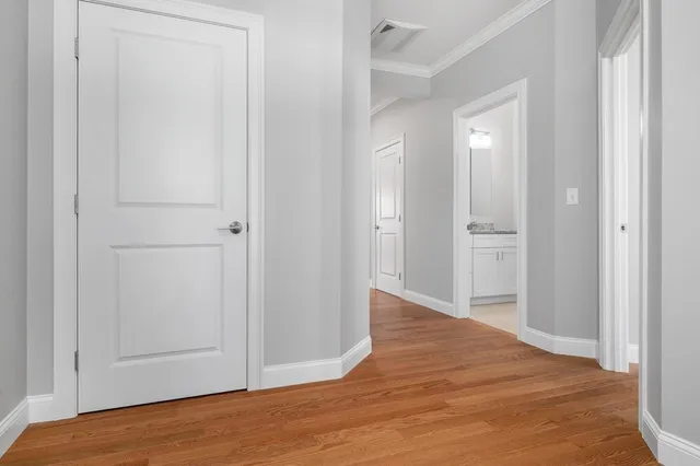 a view of entryway with wooden floor