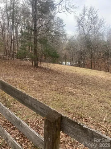 a view of a yard with trees