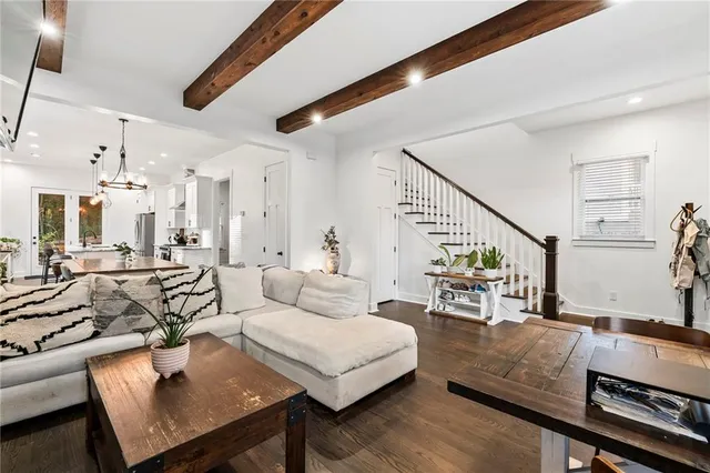 a living room with furniture