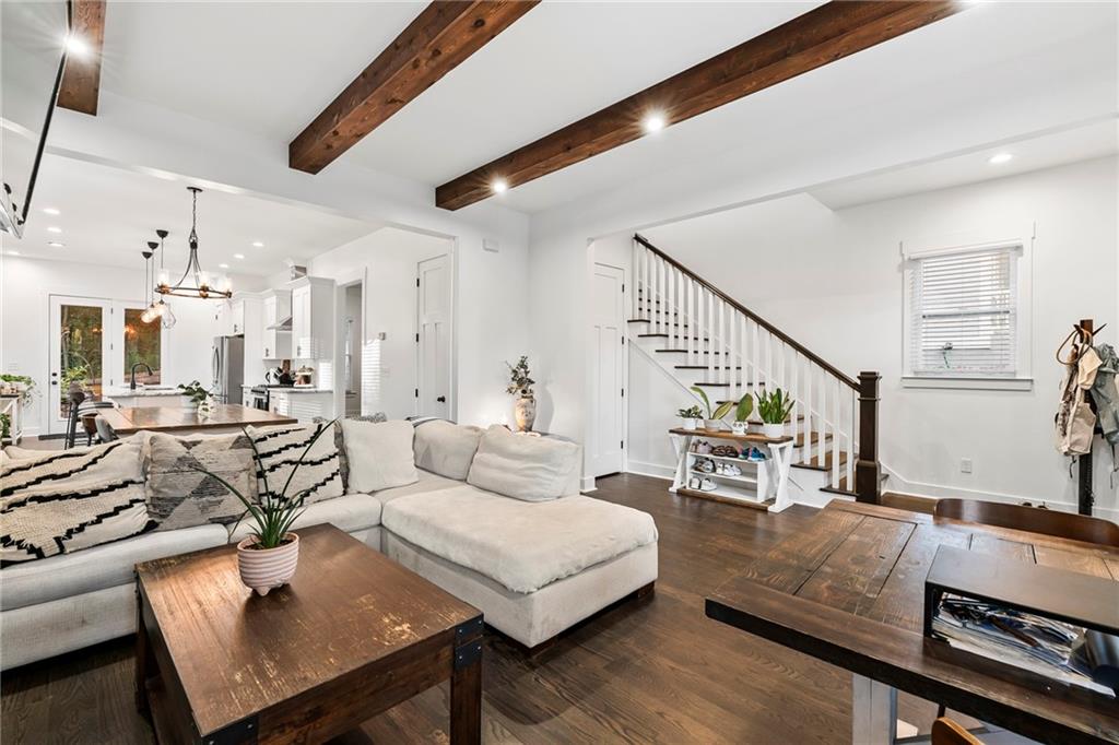 a living room with furniture